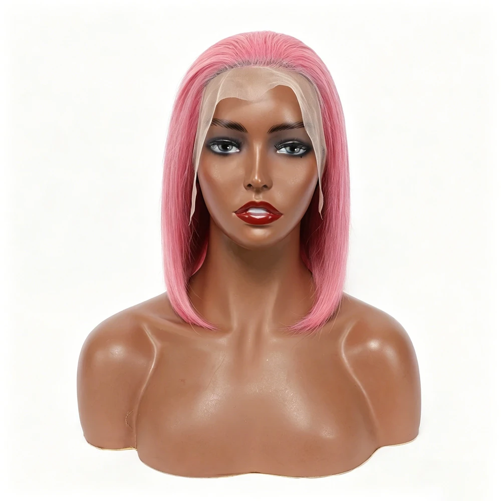 13x4 Lace Front Human Hair Wig Pink# Color