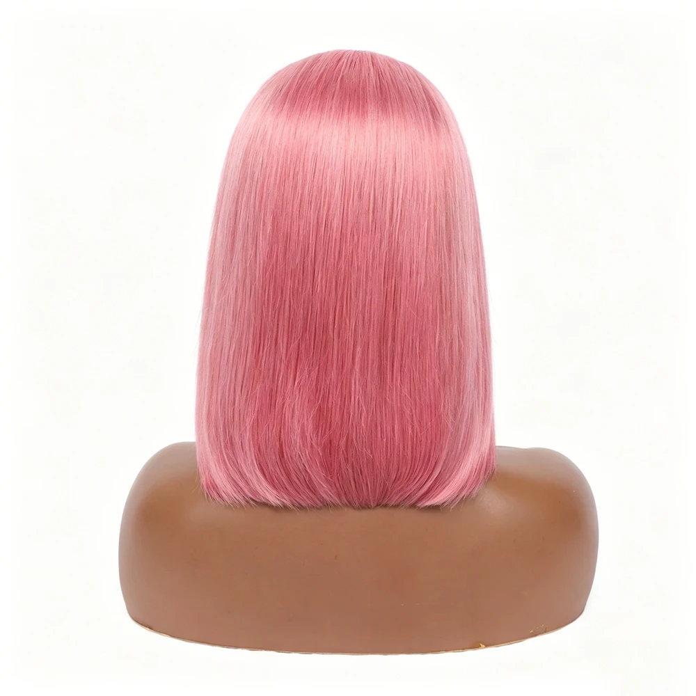 13x4 Lace Front Human Hair Wig Pink# Color