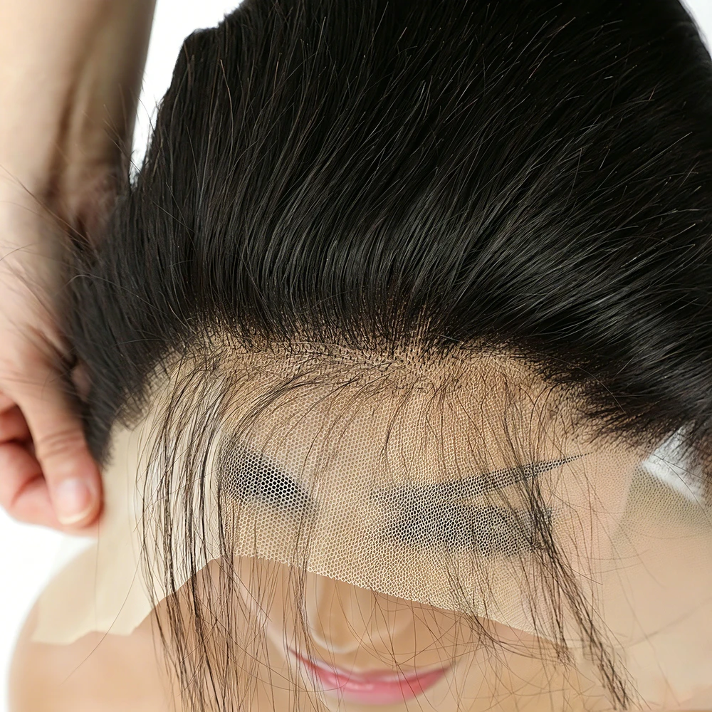 10A Human Hair Straight Natural Color Transparent 13x4 Lace Front Closure