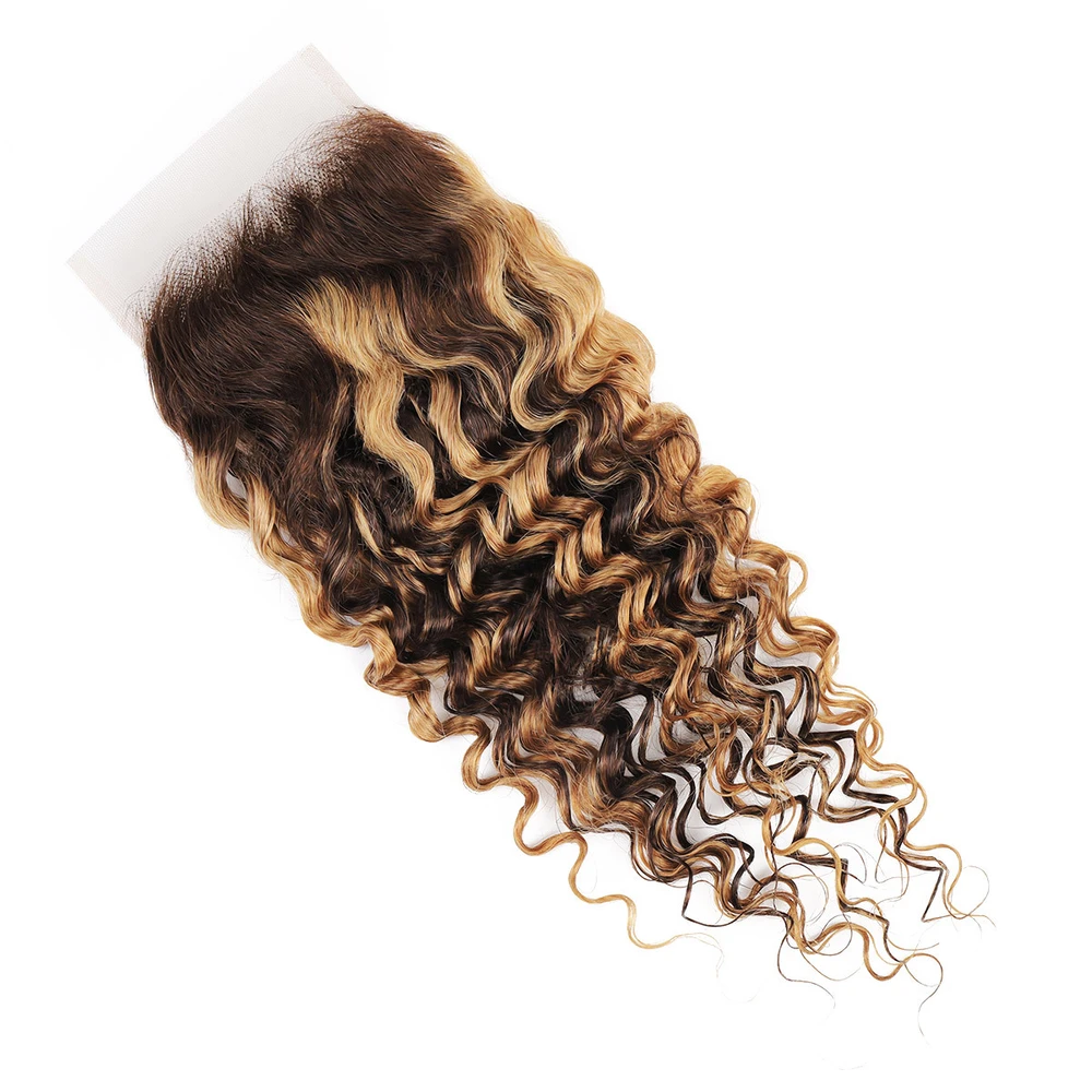 4x4 Lace Closure Piano Color Deep Wave