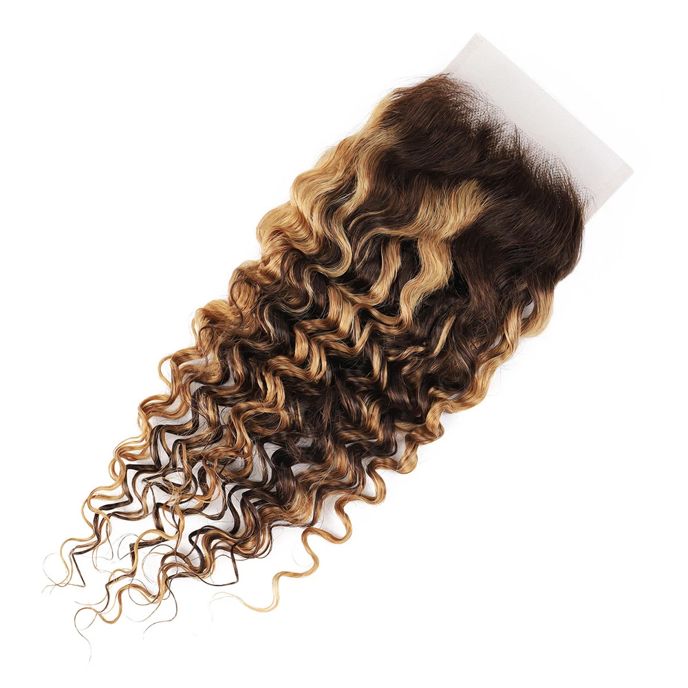 4x4 Lace Closure Piano Color Deep Wave