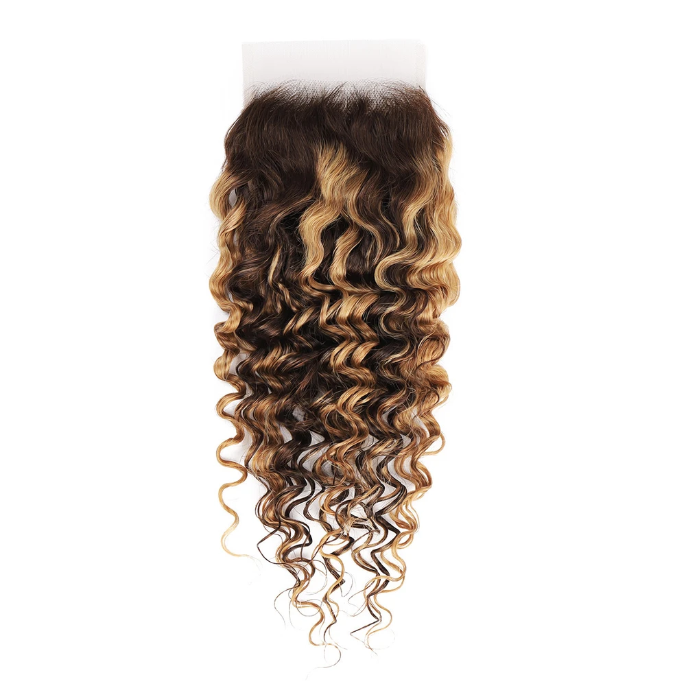 4x4 Lace Closure Piano Color Deep Wave