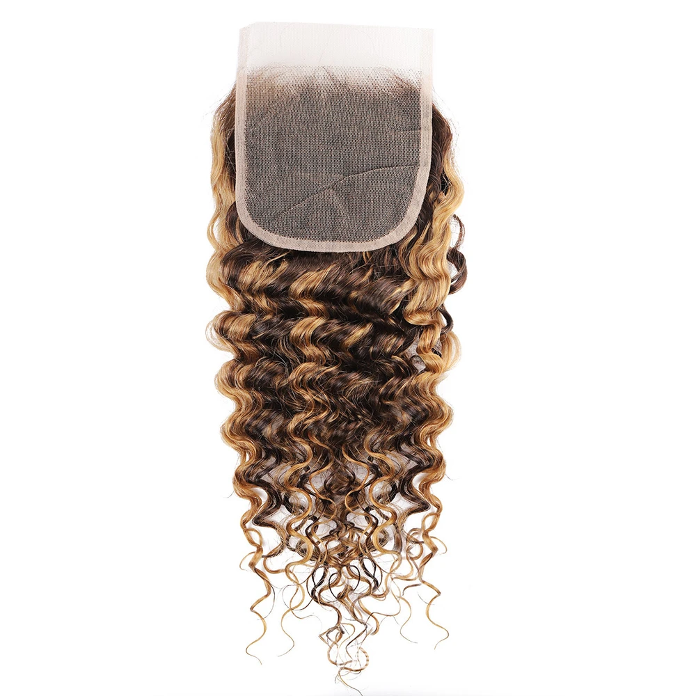 4x4 Lace Closure Piano Color Deep Wave