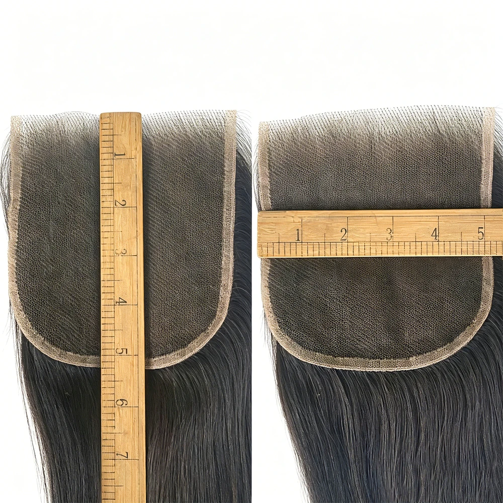 5x5 Lace Closure Double Drawn Natural Black Straight Transparent Lace Raw Hair Big Lace Area