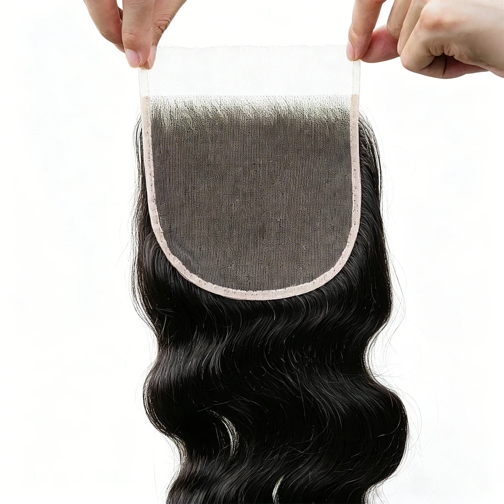 5x5 Lace Closure Double Drawn Natural Black Straight Transparent Lace Raw Hair Big Lace Area