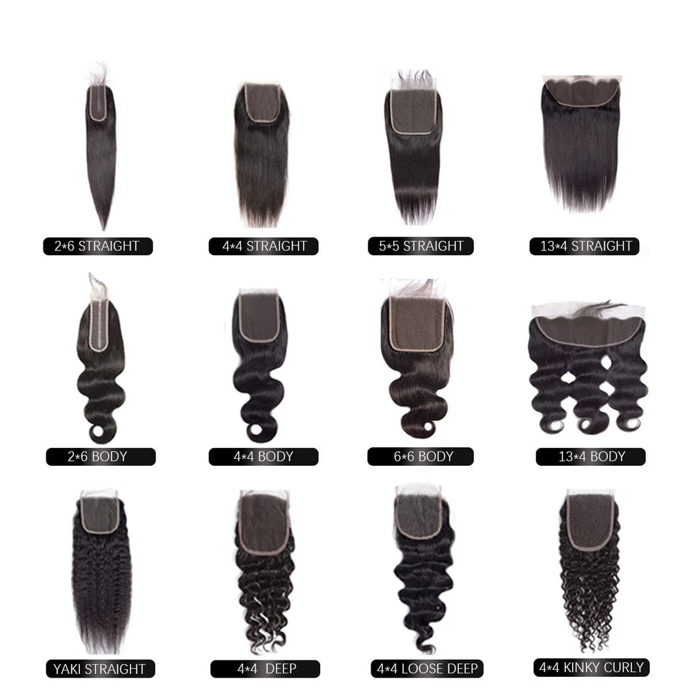 5x5 Lace closure human hair Transparent Hairpiece