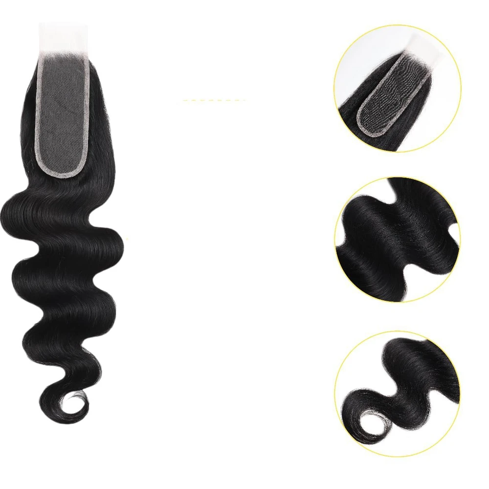 2x6 Human Hair Lace Closure Double Imitation Swiss Lace